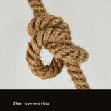 Retro Hemp Rope Glass Globe Pendant Light 1-light