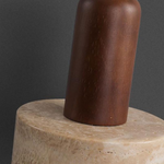 Modern Travertine Wood Cylinder Pendant Light 1-Light Lasson Living