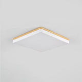 Nordic Wooden Square LED Flush Ceiling Light | 1-Light