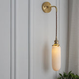 Japanese Brass Pleated Glass Wall Light | 1-Light