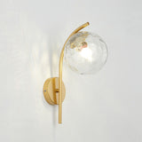 Nordic Glass Globe Arc Wall Sconce 1-Light