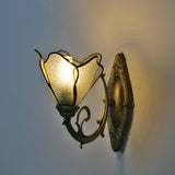 Vintage Tiffany Stained Glass Flower Wall Light | 1-Light