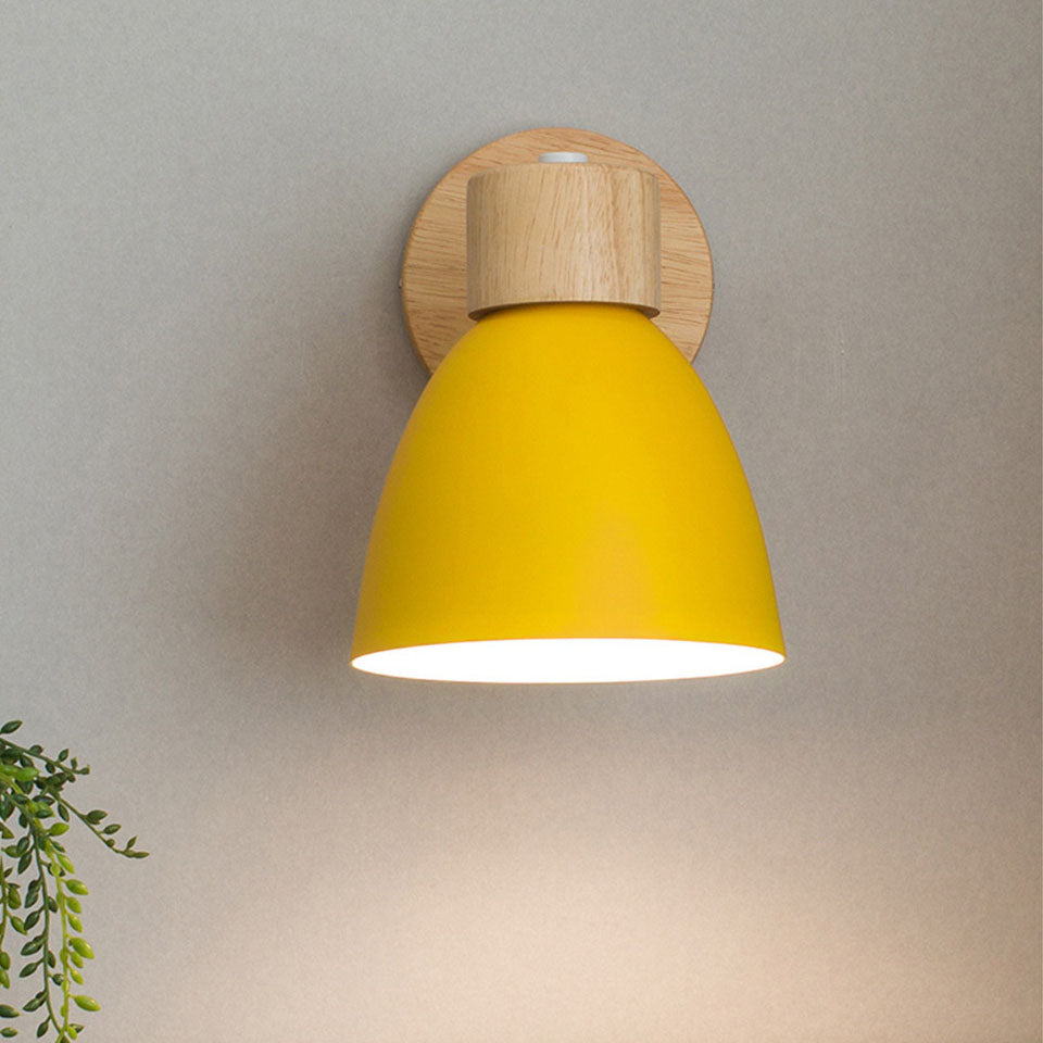 Modern Minimalist Wooden Cone LED Wall Sconce | 1-Light