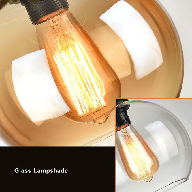 Retro Hemp Rope Glass Globe Pendant Light 1-light Lasson Living