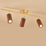 Nordic Walnut Wood LED Spotlight Ceiling Light | 1-Light