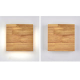 Japanese Wooden Square LED Wall Light | 1-Light