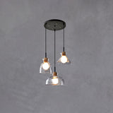 Nordic Rippled Glass and Wood LED Pendant Light | 1-Light