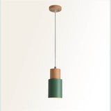 Nordic Wood Cylinder LED 1-Light Pendant Light