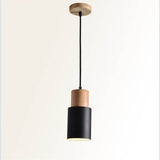 Nordic Wood Cylinder LED 1-Light Pendant Light