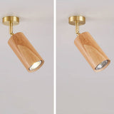 Nordic Walnut Wood LED Spotlight Ceiling Light | 1-Light