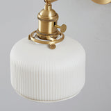 Modern Brass and Ceramic Ribbed Wall Light | 1-Light