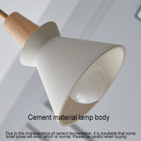 Nordic Cement and Wood Tapered Pendant Light | 1-Light