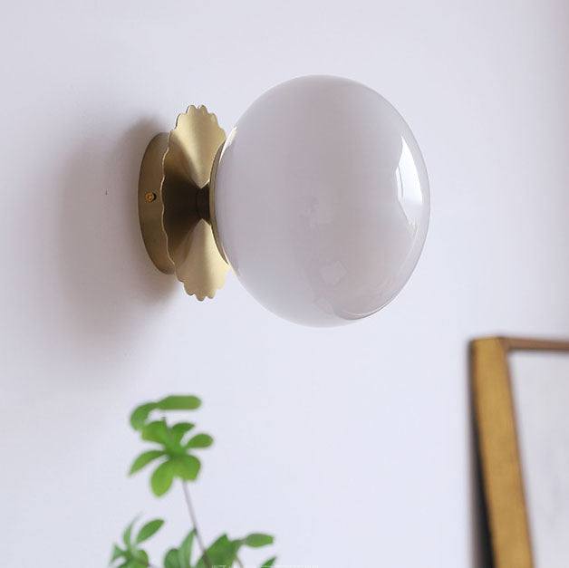 Modern Minimalist Glass Globe Wall Light | 1-Light