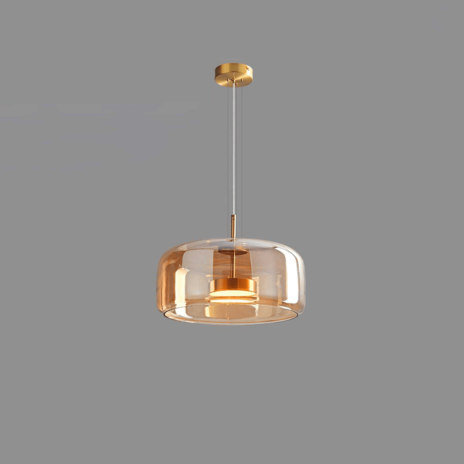 Modern Smoked Glass Dome LED Pendant Light 1-Light