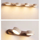 Modern Travertine Round LED Wall Sconce 1-Light