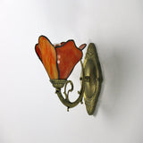 Vintage Tiffany Stained Glass Flower Wall Light | 1-Light