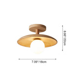 Nordic Wooden Dome Semi-Flush Ceiling Light | 1-Light