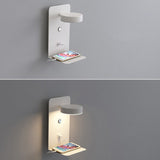 Modern Square LED Wall Light with USB Shelf | 1-Light