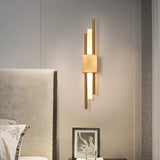 Modern Minimalist Brass Linear Wall Sconce LED 1-Light