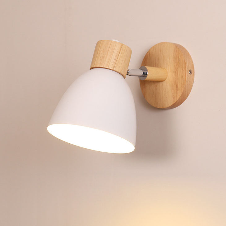 Modern Minimalist Wooden Cone LED Wall Sconce | 1-Light