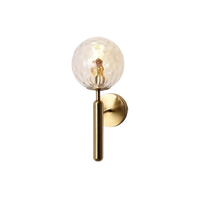 Nordic Brass Glass Globe Wall Sconce LED 1-Light