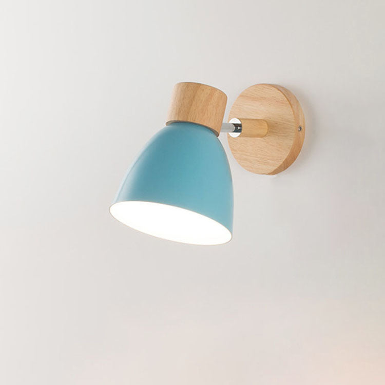 Modern Minimalist Wooden Cone LED Wall Sconce | 1-Light
