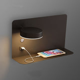 Modern Square LED Wall Light with USB Shelf | 1-Light