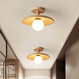 Nordic Wooden Dome Semi-Flush Ceiling Light | 1-Light