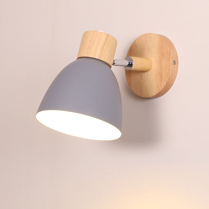 Modern Minimalist Wooden Cone LED Wall Sconce | 1-Light