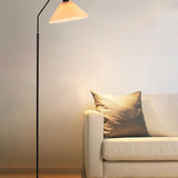 Minimalist Pleated Fabric Shade LED Floor Lamp | 1-Light Standing
