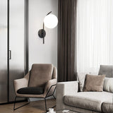 Nordic Glass Globe Arc Wall Sconce 1-Light