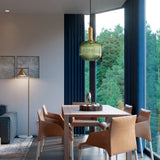 Minimalist Ribbed Glass Lantern LED Pendant Light | 1-Light
