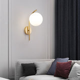 Nordic Glass Globe Arc Wall Sconce 1-Light