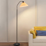 Minimalist Pleated Fabric Shade LED Floor Lamp | 1-Light Standing