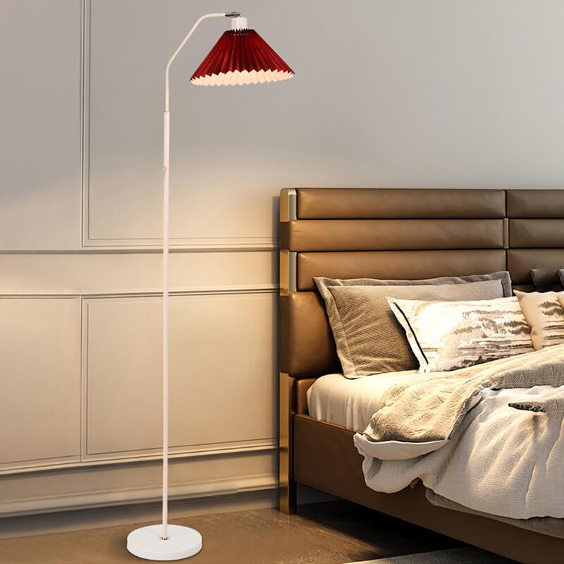 Minimalist Pleated Fabric Shade LED Floor Lamp | 1-Light Standing