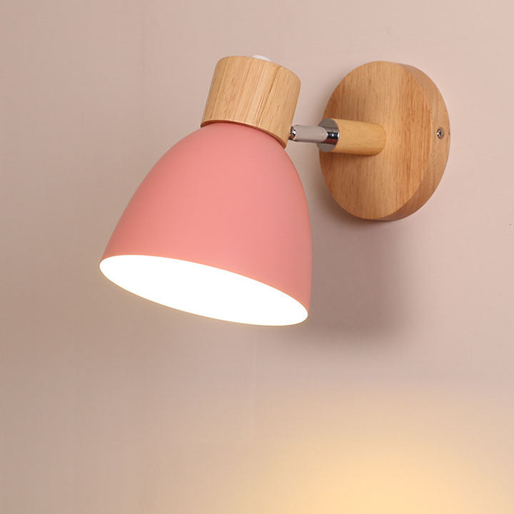 Modern Minimalist Wooden Cone LED Wall Sconce | 1-Light