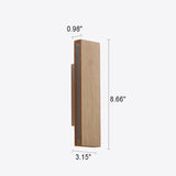 Japanese Wood Rectangular LED Wall Sconce