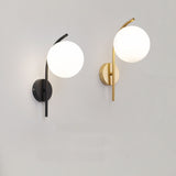 Nordic Glass Globe Arc Wall Sconce 1-Light