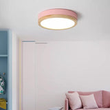 Nordic Wood Round LED Flush Ceiling Light | 1-Light
