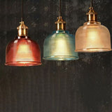 Vintage Textured Glass Pendant 1-Light