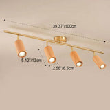 Nordic Walnut Wood LED Spotlight Ceiling Light | 1-Light