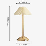 Scandinavian Brass Pleated Fabric Cone Table Light | 1-Light