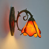 Vintage Tiffany Stained Glass Flower Wall Light | 1-Light