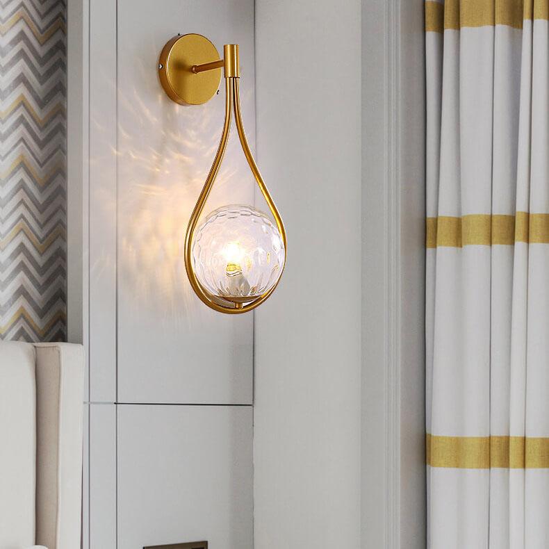 Modern Glass Globe Teardrop Wall Light | LED 1-Light