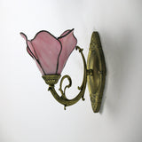 Vintage Tiffany Stained Glass Flower Wall Light | 1-Light