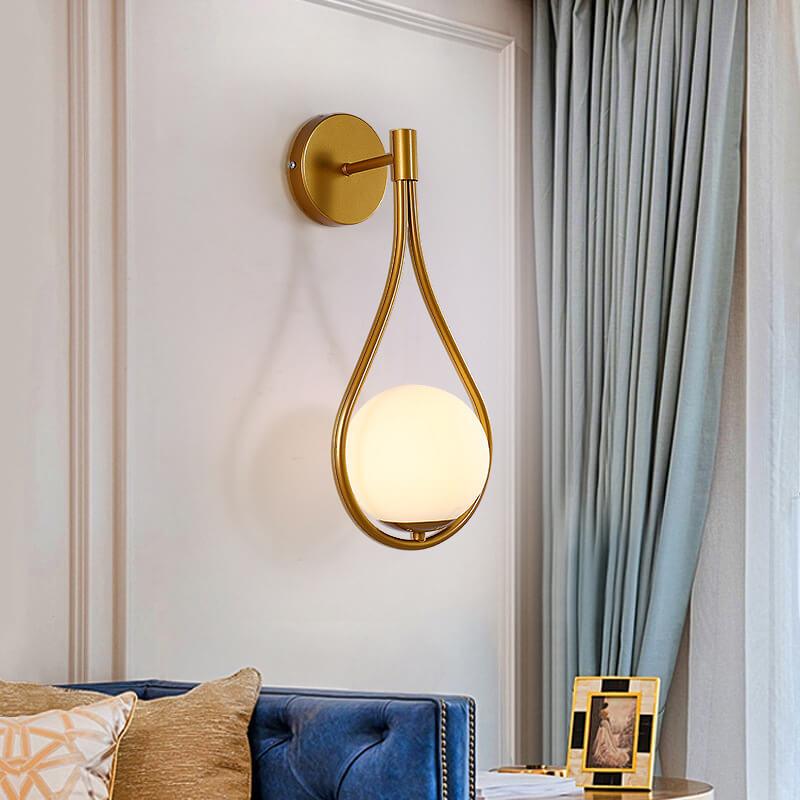 Modern Glass Globe Teardrop Wall Light | LED 1-Light