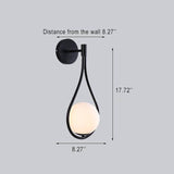 Modern Glass Globe Teardrop Wall Light | LED 1-Light