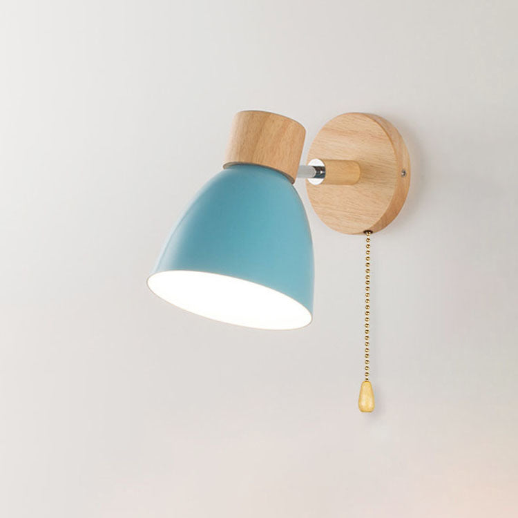 Modern Minimalist Wooden Cone LED Wall Sconce | 1-Light