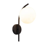 Nordic Glass Globe Arc Wall Sconce 1-Light