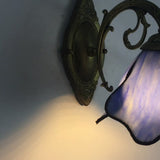 Vintage Tiffany Stained Glass Flower Wall Light | 1-Light